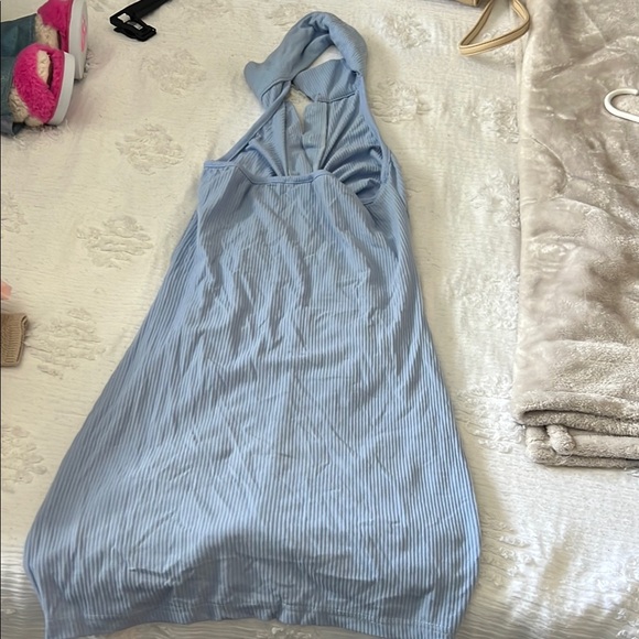 Chic Blue Ruched Button-Up Top - Picture 6 of 6